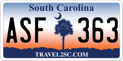 SC license plate ASF363