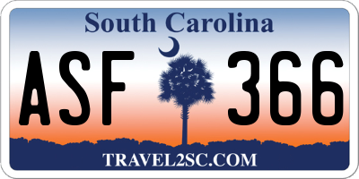 SC license plate ASF366