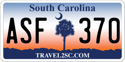 SC license plate ASF370