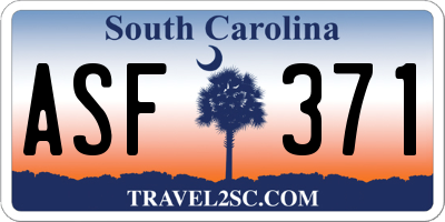SC license plate ASF371