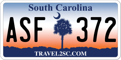 SC license plate ASF372