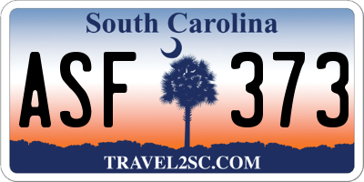 SC license plate ASF373