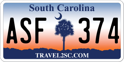 SC license plate ASF374