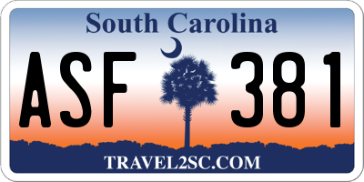 SC license plate ASF381