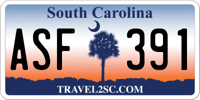 SC license plate ASF391