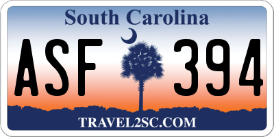 SC license plate ASF394