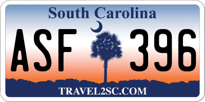 SC license plate ASF396