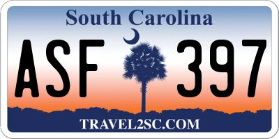 SC license plate ASF397