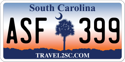 SC license plate ASF399