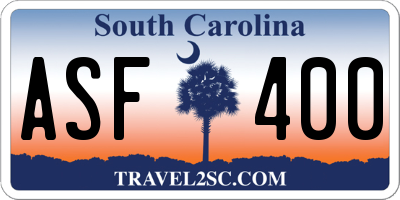 SC license plate ASF400