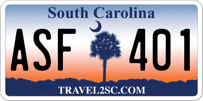 SC license plate ASF401