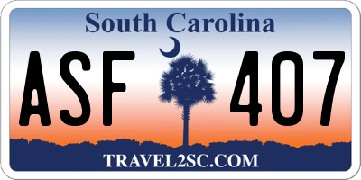 SC license plate ASF407