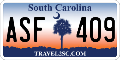 SC license plate ASF409