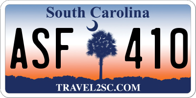 SC license plate ASF410