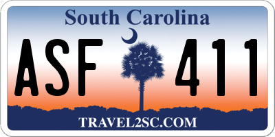 SC license plate ASF411