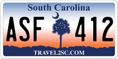SC license plate ASF412