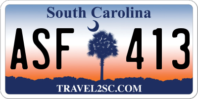 SC license plate ASF413