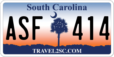 SC license plate ASF414