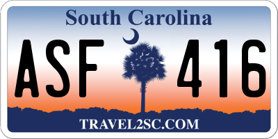 SC license plate ASF416