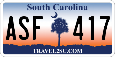 SC license plate ASF417