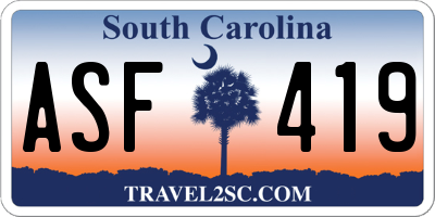 SC license plate ASF419