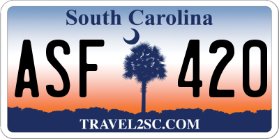 SC license plate ASF420