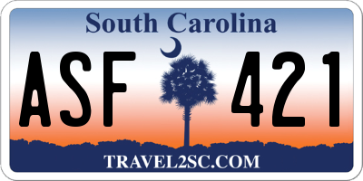SC license plate ASF421