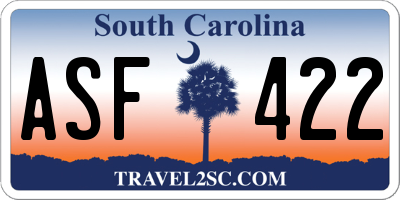 SC license plate ASF422