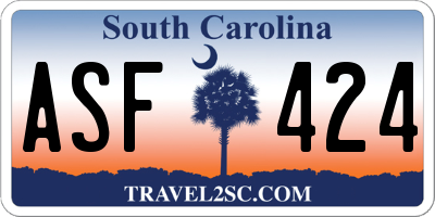 SC license plate ASF424
