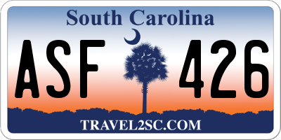 SC license plate ASF426