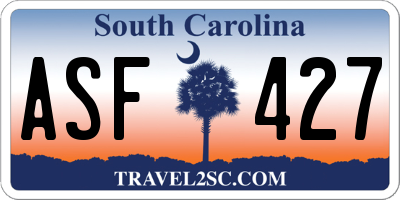 SC license plate ASF427