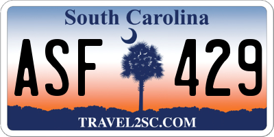 SC license plate ASF429