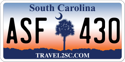 SC license plate ASF430