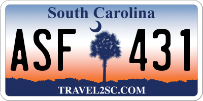 SC license plate ASF431