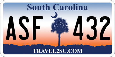 SC license plate ASF432