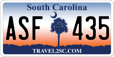 SC license plate ASF435