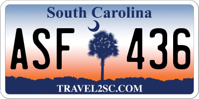SC license plate ASF436