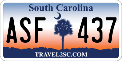 SC license plate ASF437