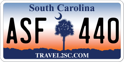 SC license plate ASF440