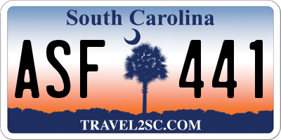 SC license plate ASF441