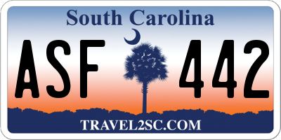 SC license plate ASF442