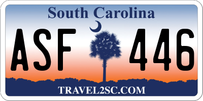 SC license plate ASF446