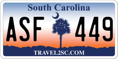 SC license plate ASF449