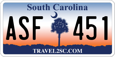 SC license plate ASF451