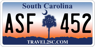 SC license plate ASF452