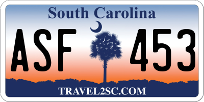 SC license plate ASF453
