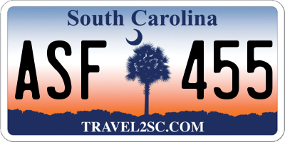 SC license plate ASF455
