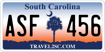 SC license plate ASF456