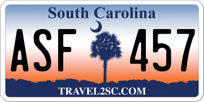 SC license plate ASF457