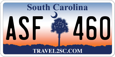 SC license plate ASF460
